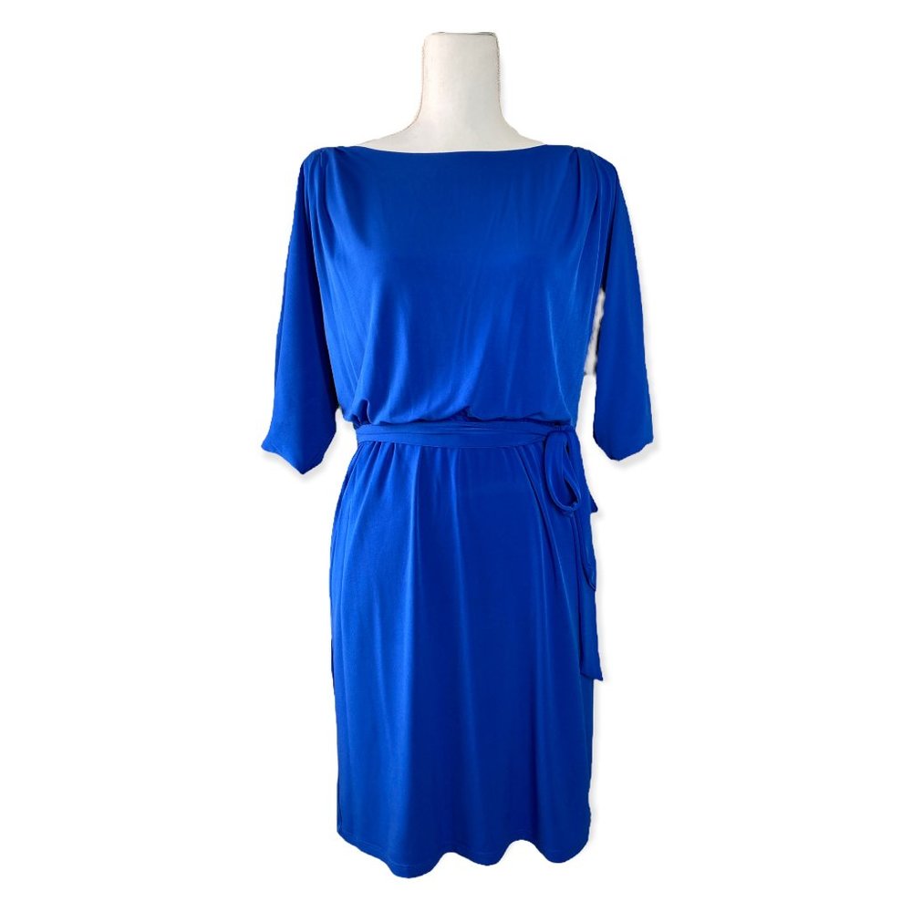 Kash And Jess Women’s Split Dolman-Sleeve Jersey Short Dress Royal Blue, Medium